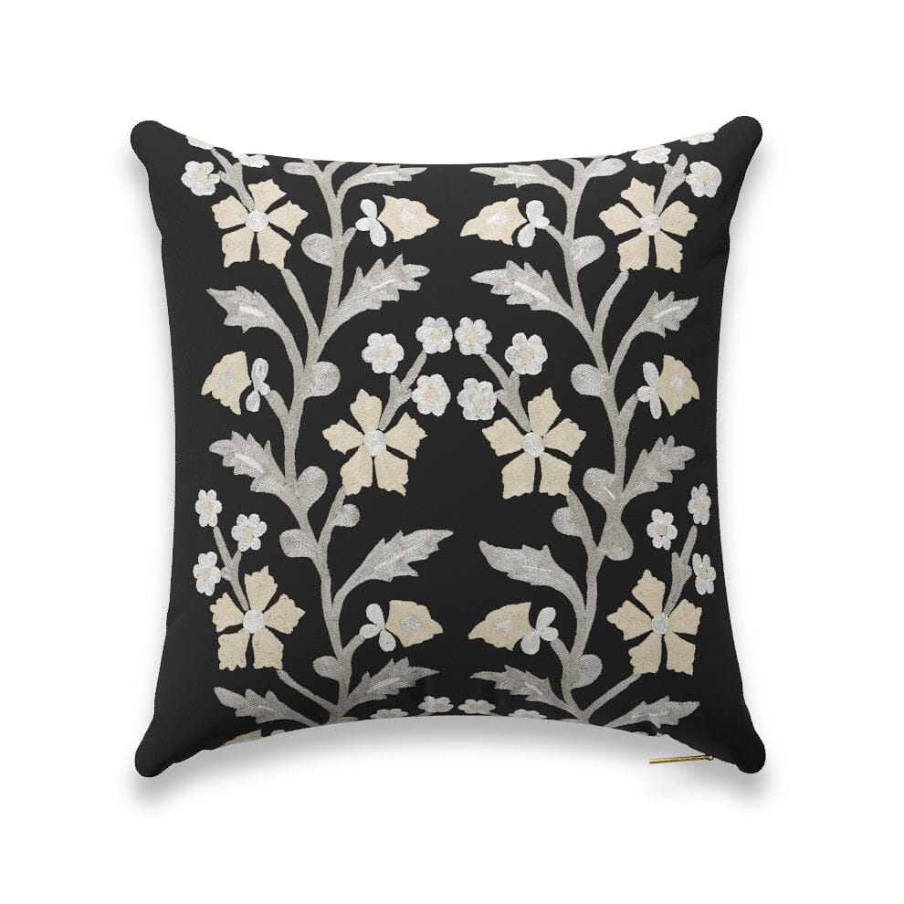Black Tree of Life Suzani Pillow by St. Frank | 22" W x 22" H | Linen - Image 0