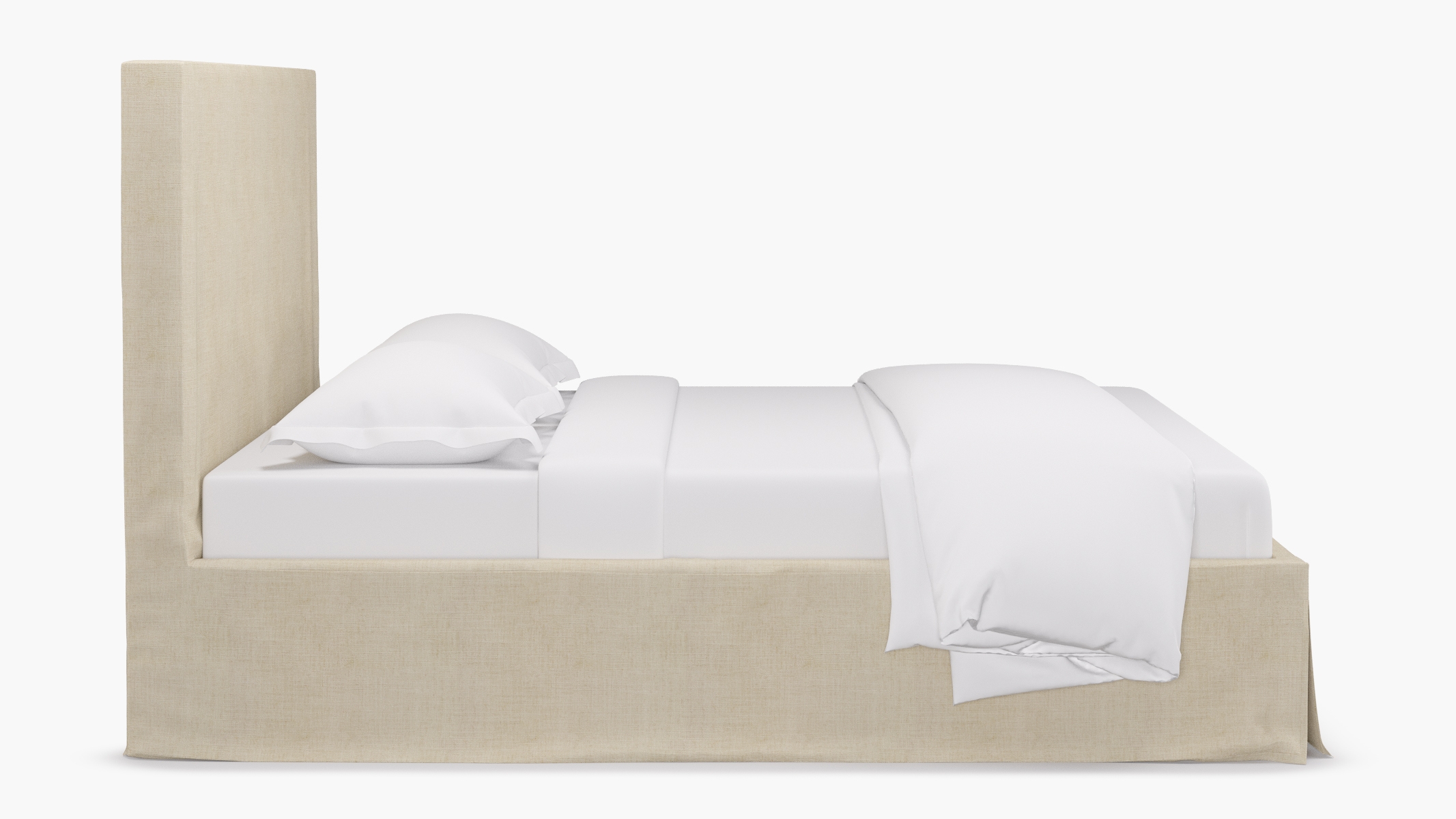 Slipcovered Bed, Talc Everyday Linen, King - Image 2