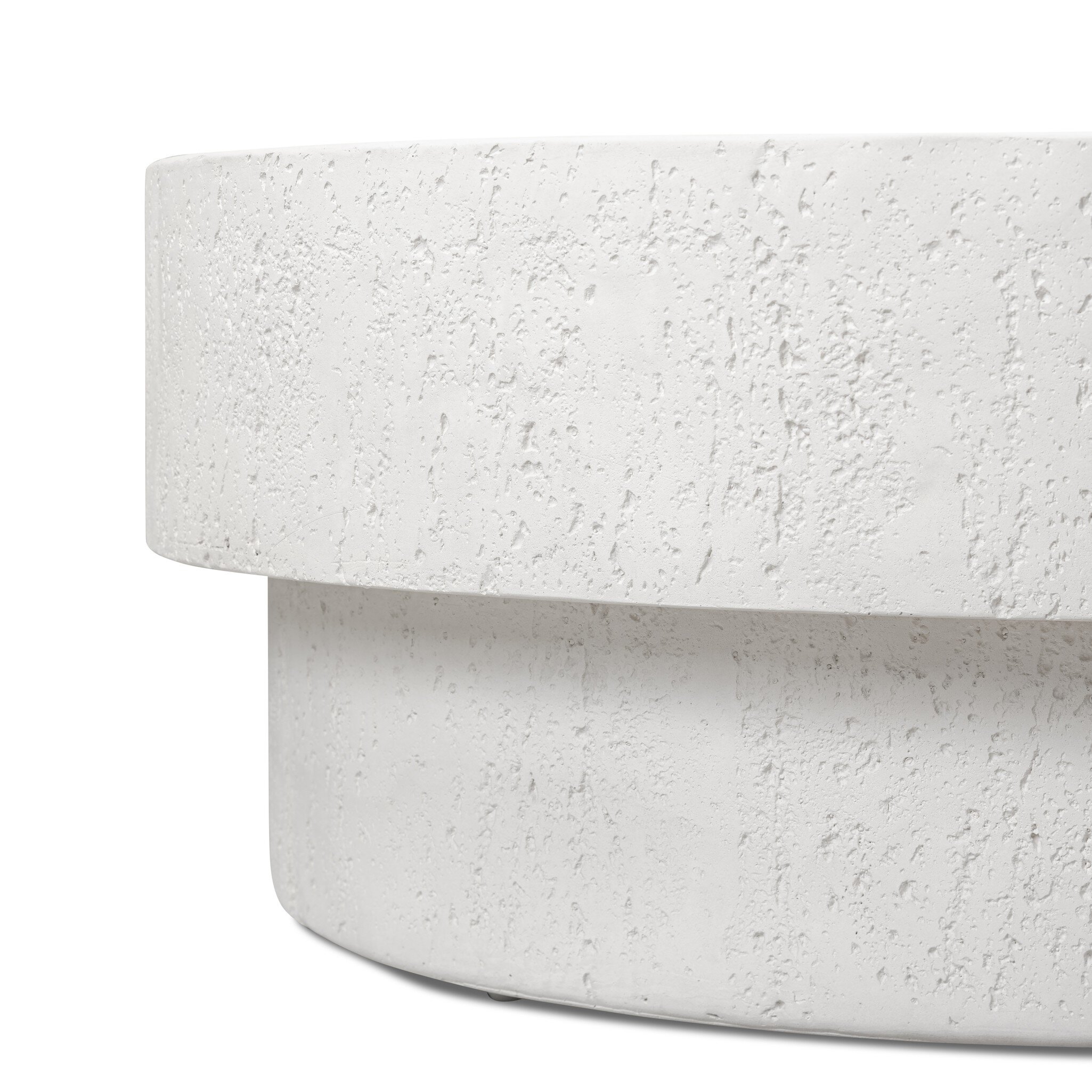 Kesia Outdoor Coffee Table - Coarse Ivory Concrete - Image 10