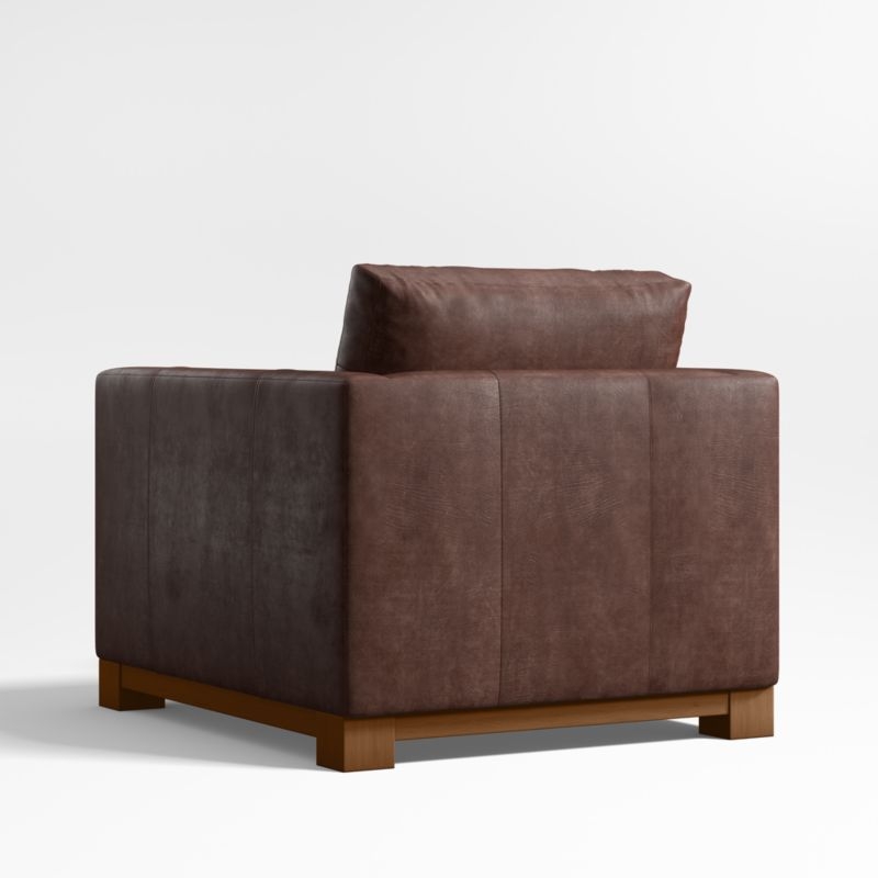 Gather Deep Wood Base 37" Leather Chair - Image 3