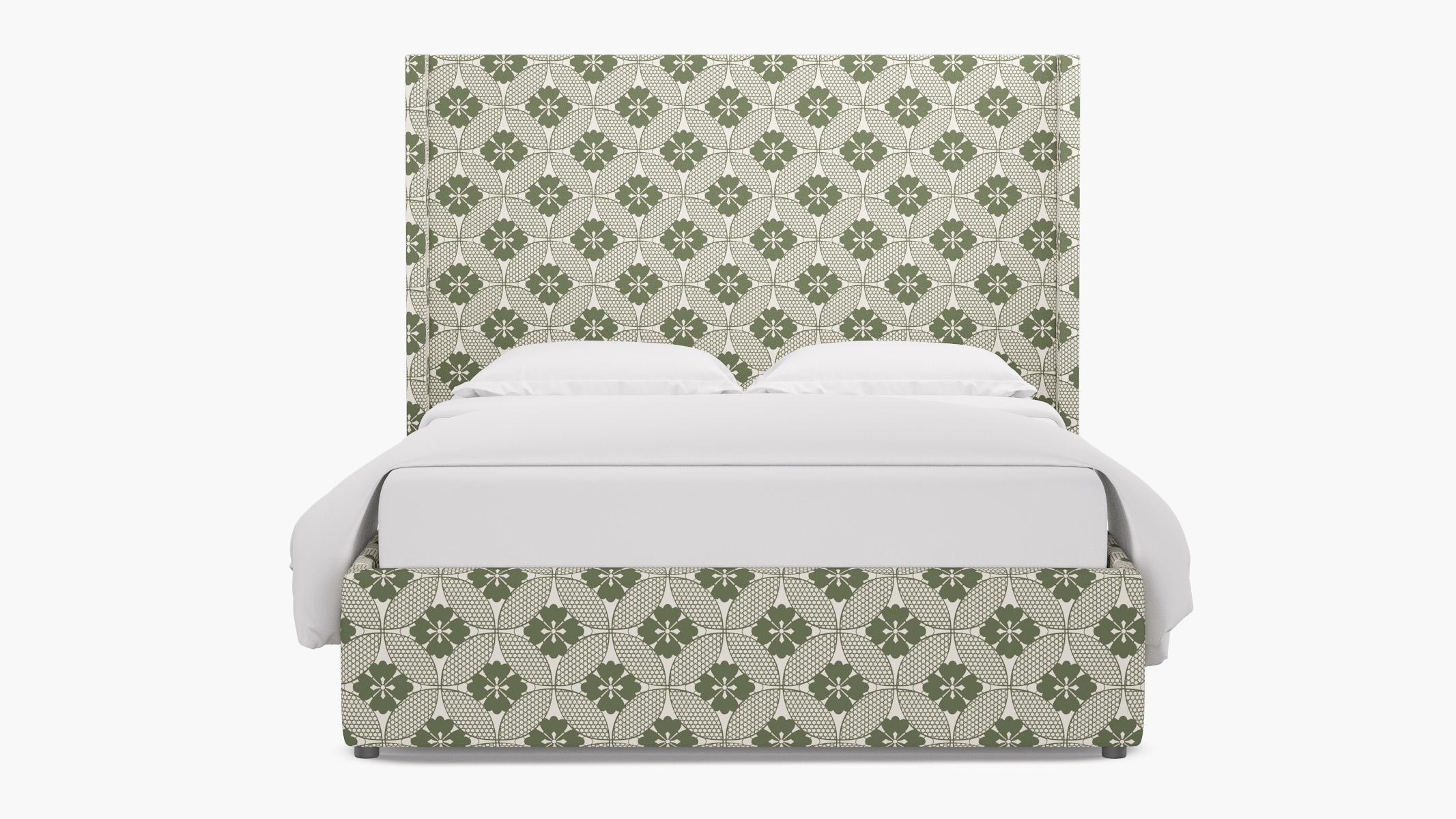 Modern Wingback Bed, Sage Solaire, Twin - Image 0