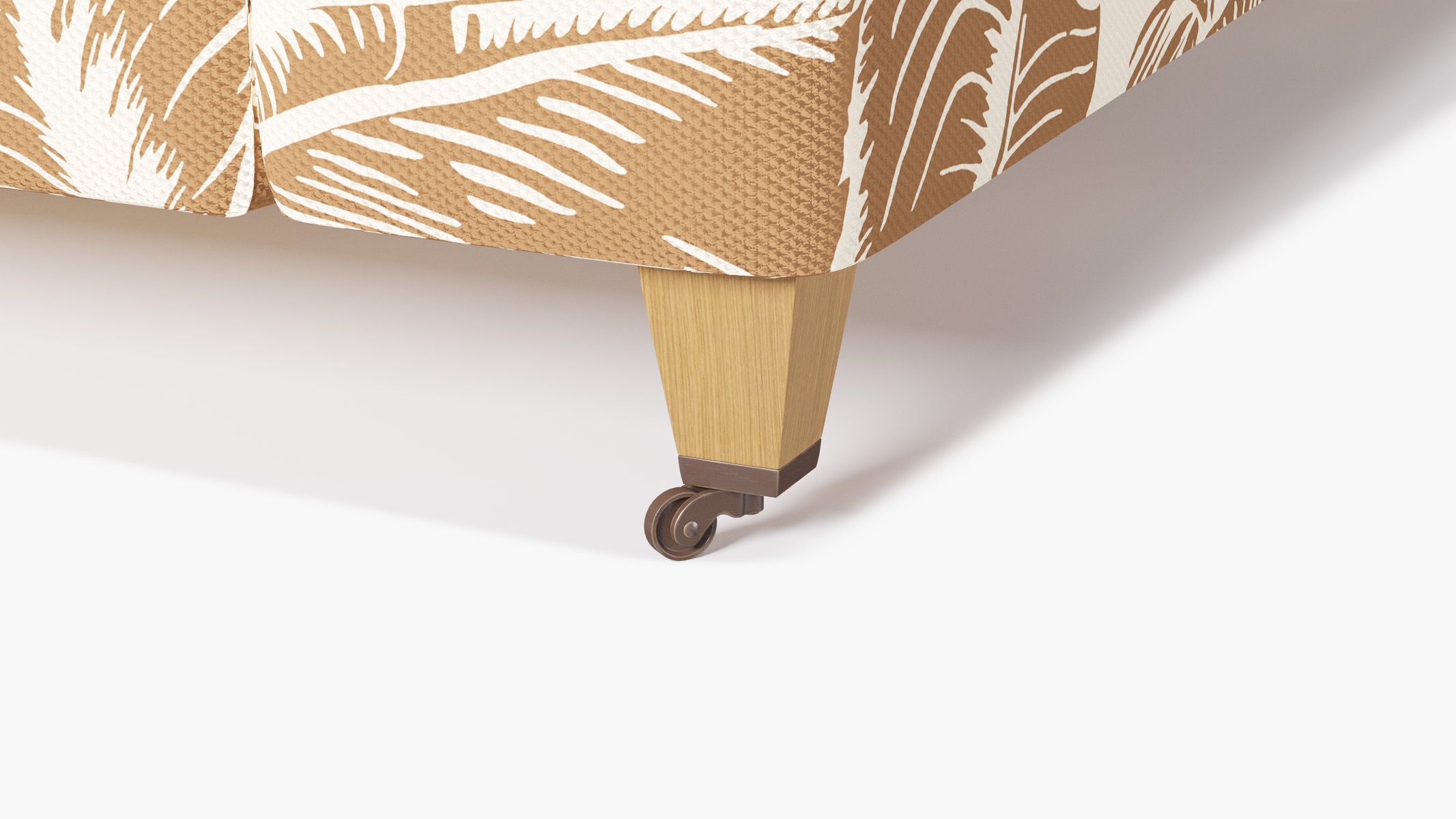 Classic Sofa, Caramel Martinique® Encore, Natural with Antique Brass Caster - Image 1