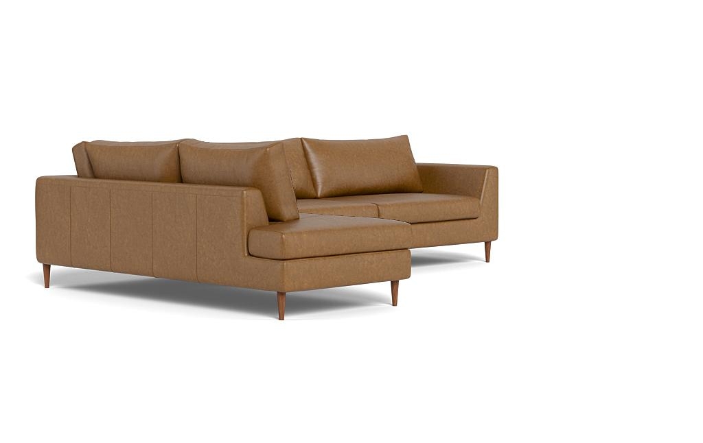Asher Leather 3-Seat Sectional with Left Bumper - Image 1