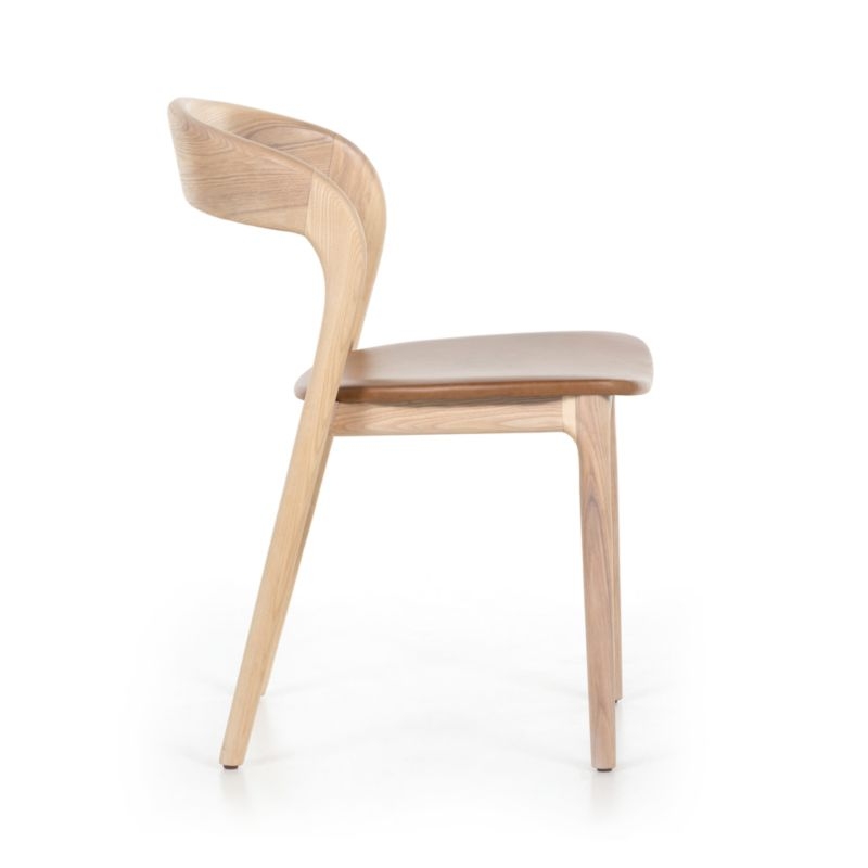 Gillie Natural Wood and Leather Dining Chair - Image 4