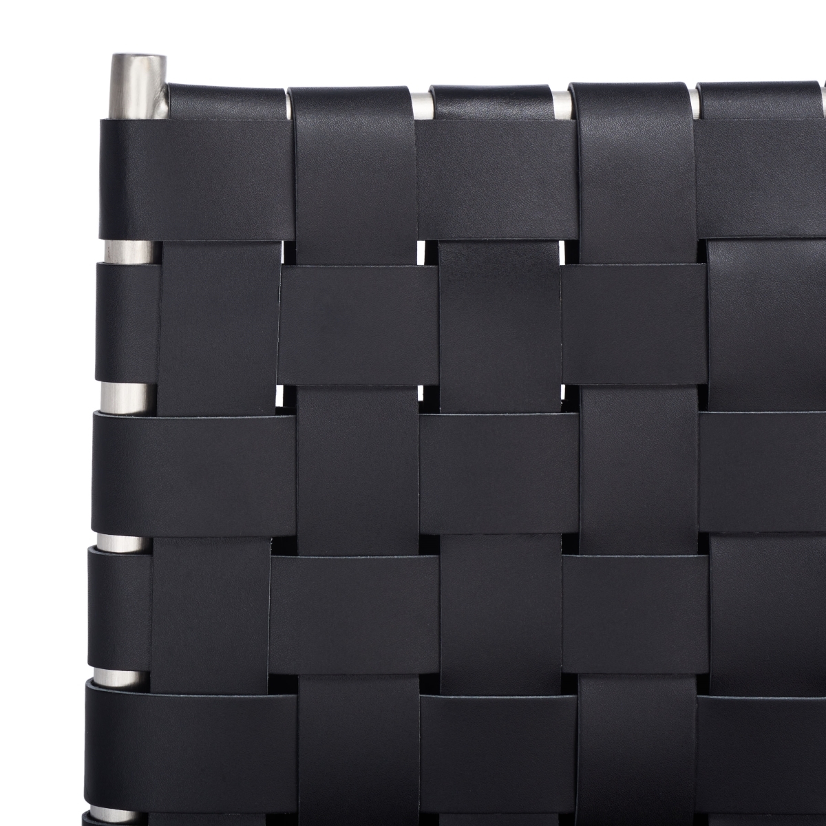 Olenna Woven Counter Stool - Black / Silver - Safavieh - Image 2