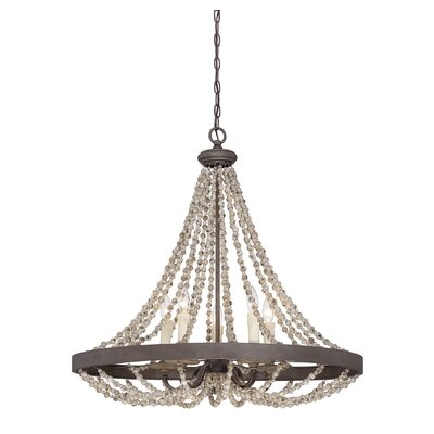 Aaden 5-Light Crystal Empire Chandelier with Beaded Accents - Image 0
