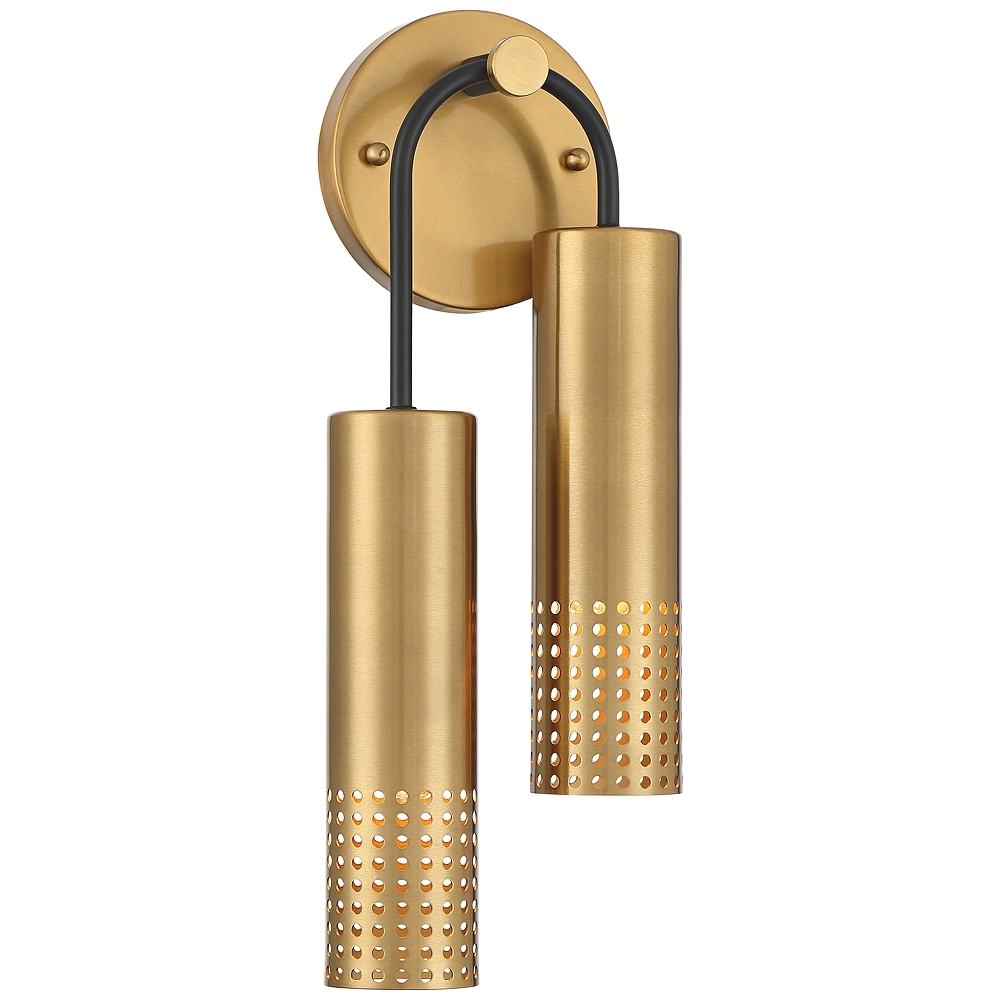 Celine 16" High Warm Gold 2-Light Wall Sconce - Image 0