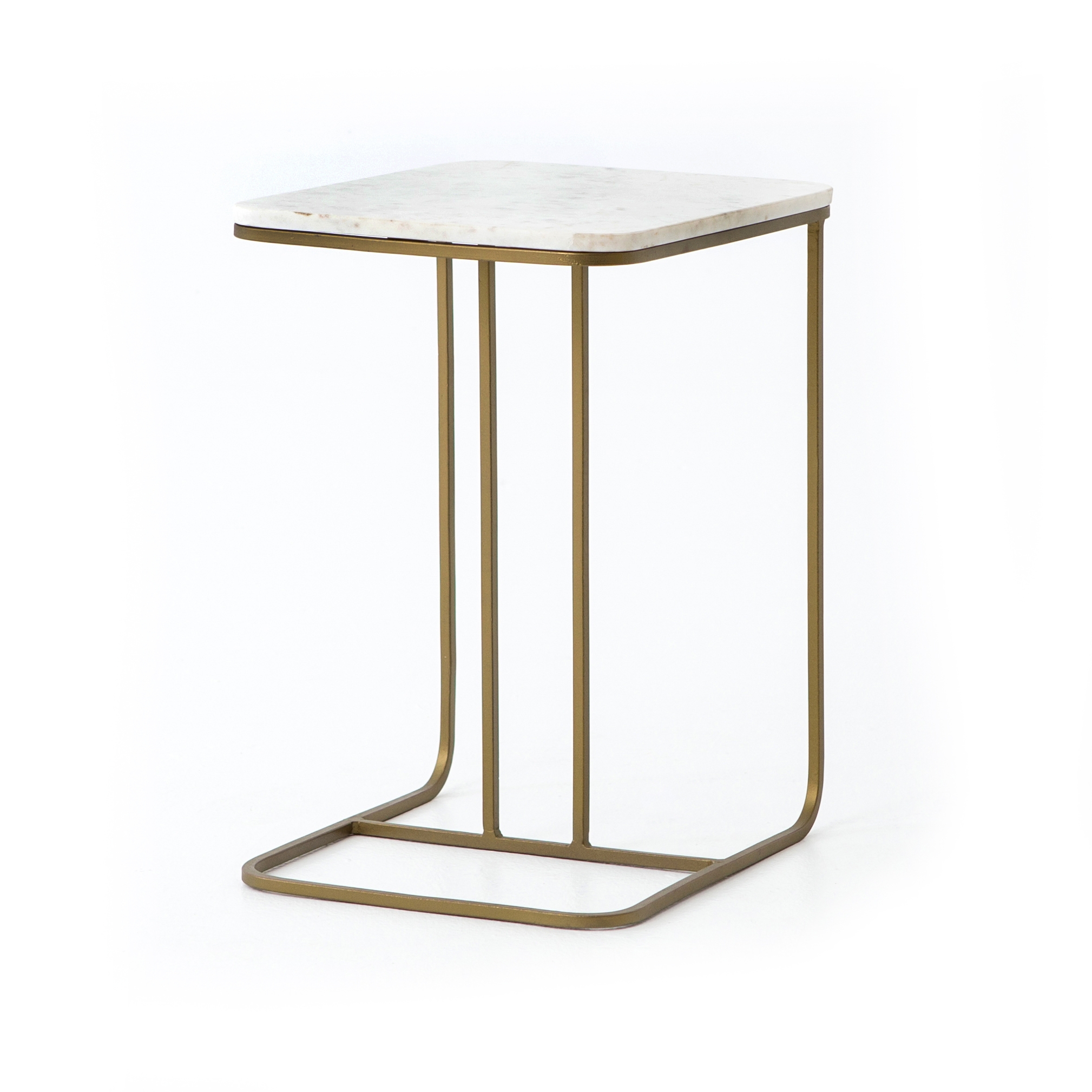 Adalley C Table - Polished White Marble - Image 0