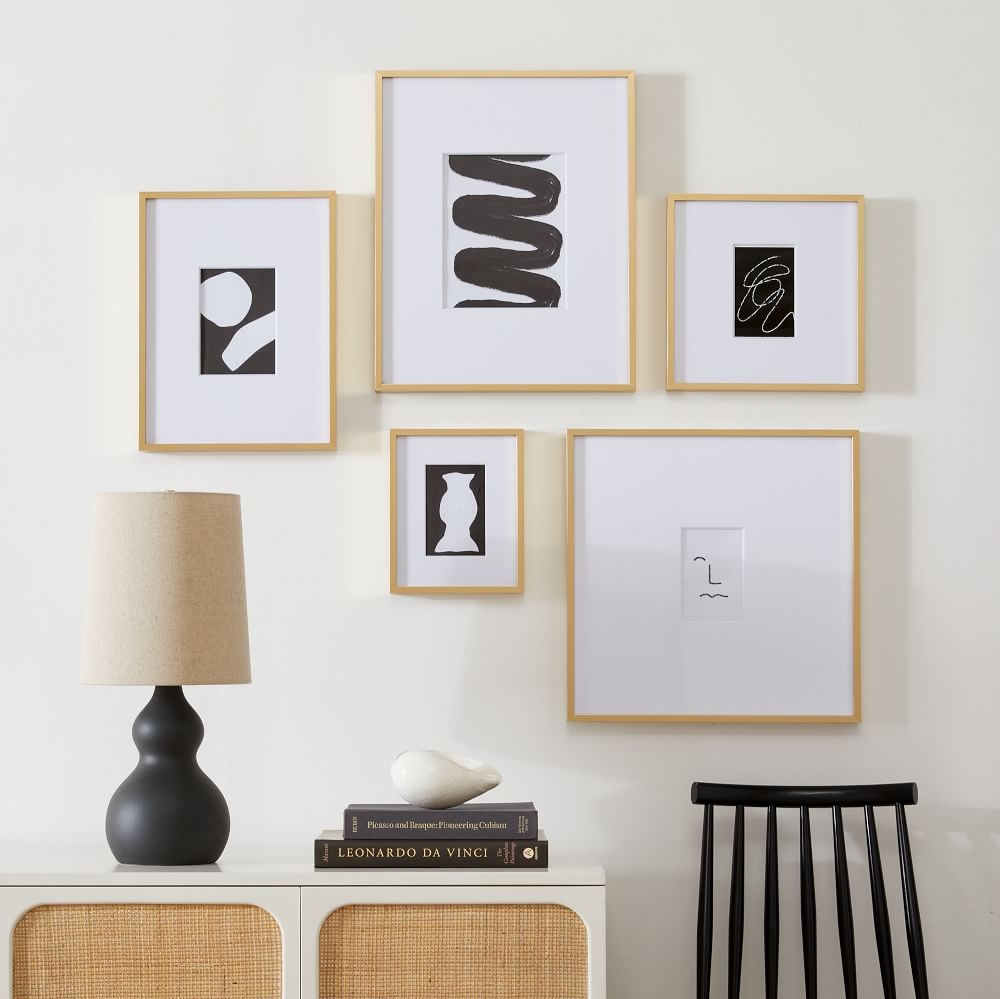 The Small-Space Organic Gallery Frames Set , Metal, Polished Brass, Set of 5 - Image 0