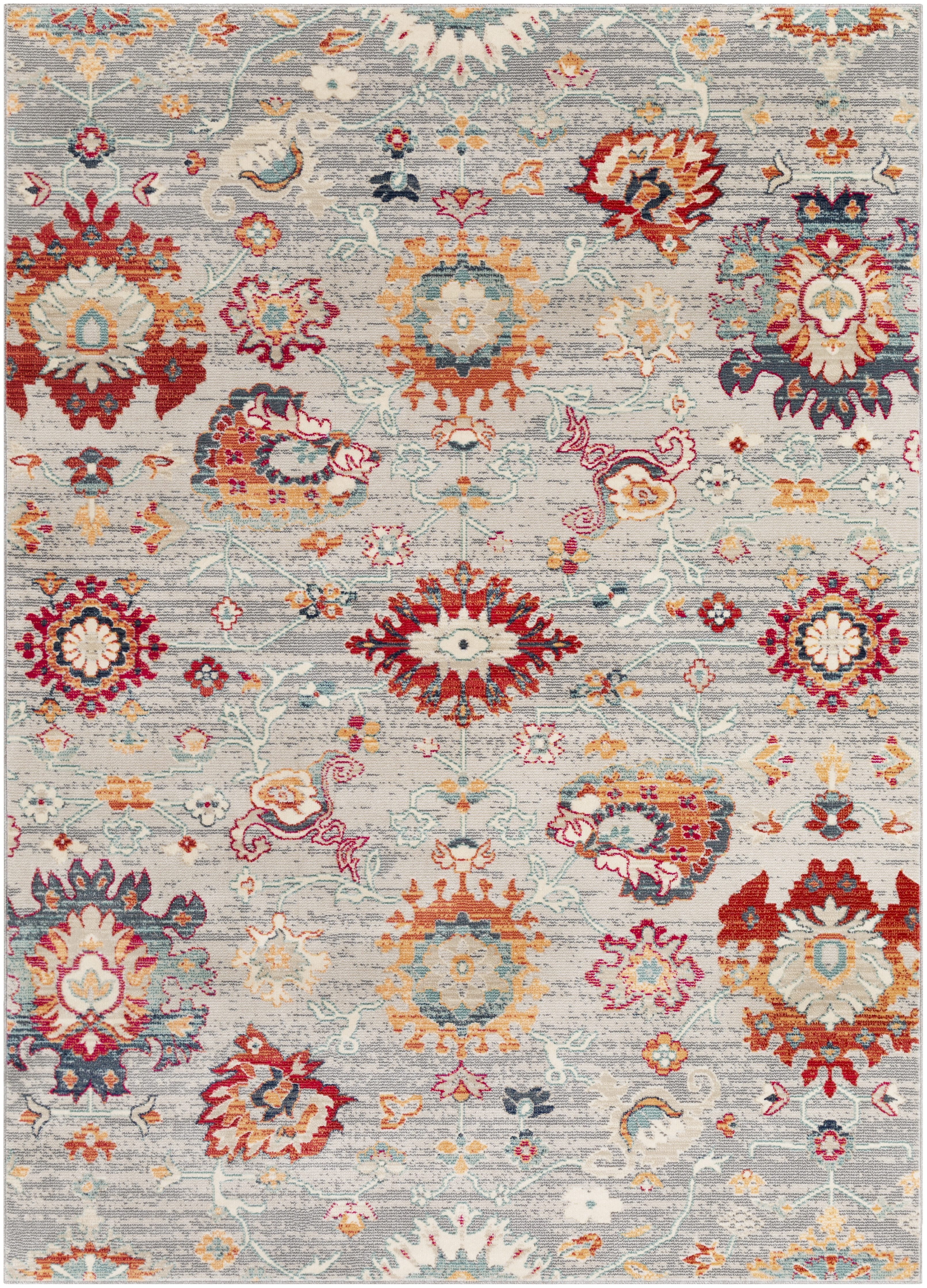 Bohemian Red Indoor 8'10" x 12'9" Machine Woven Rug - Image 0
