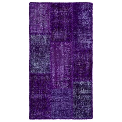 One-of-a-Kind Hand-Knotted 1960s Purple 2'9" x 4'2" Area Rug - Image 0
