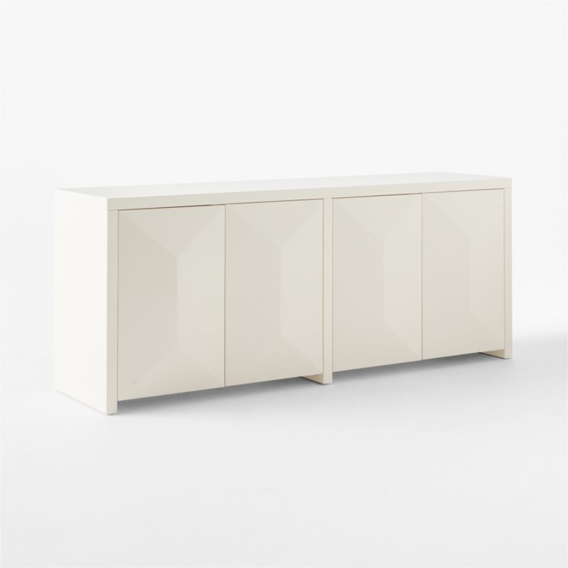 Cairo 72" Warm White High-Gloss Lacquered Credenza - Image 2