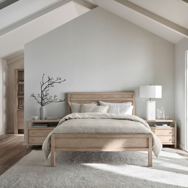 Keane Weathered Natural Solid Wood King Bed - Image 1