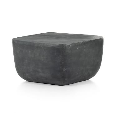 Aluminum Drum Square Outdoor Side Table- Grey - Image 0