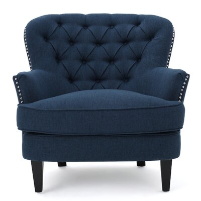 Parmelee 33" Wide Tufted Linen Club Chair - Image 0