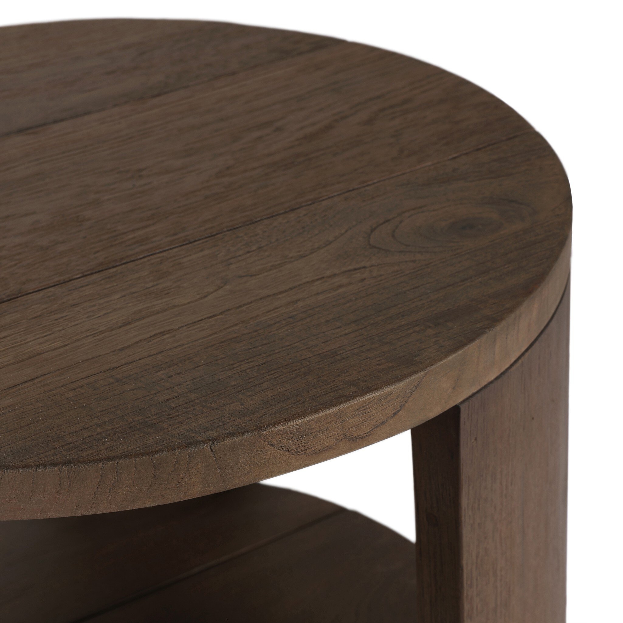 Roca Outdoor Round End Table - Stained Heritage Brown-FSC - Image 12