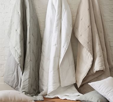 Belgian Flax Linen Comforter, Twin/Twin XL, White - Image 5
