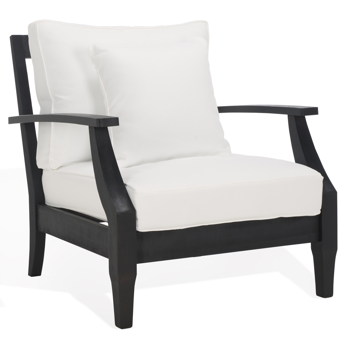 Martinique Wood Patio Armchair - Black/White - Image 5