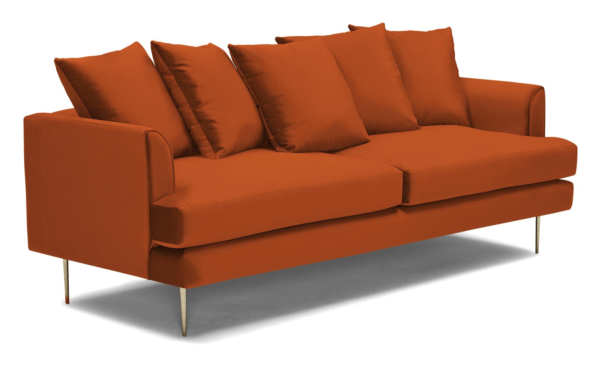Orange Aime Mid Century Modern Sofa - Vibe Sunkist - Image 1