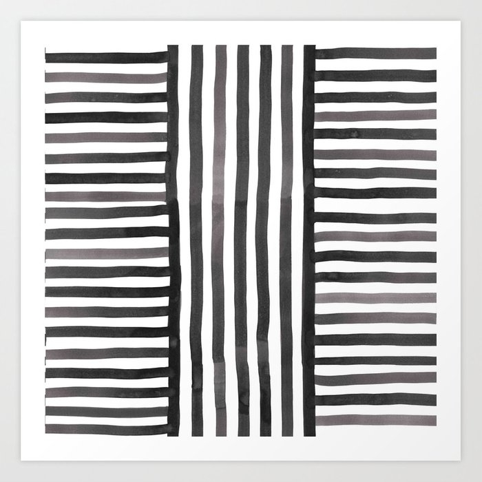 Silk Weave In Black And White Art Print by Becky Bailey - MEDIUM - Image 0