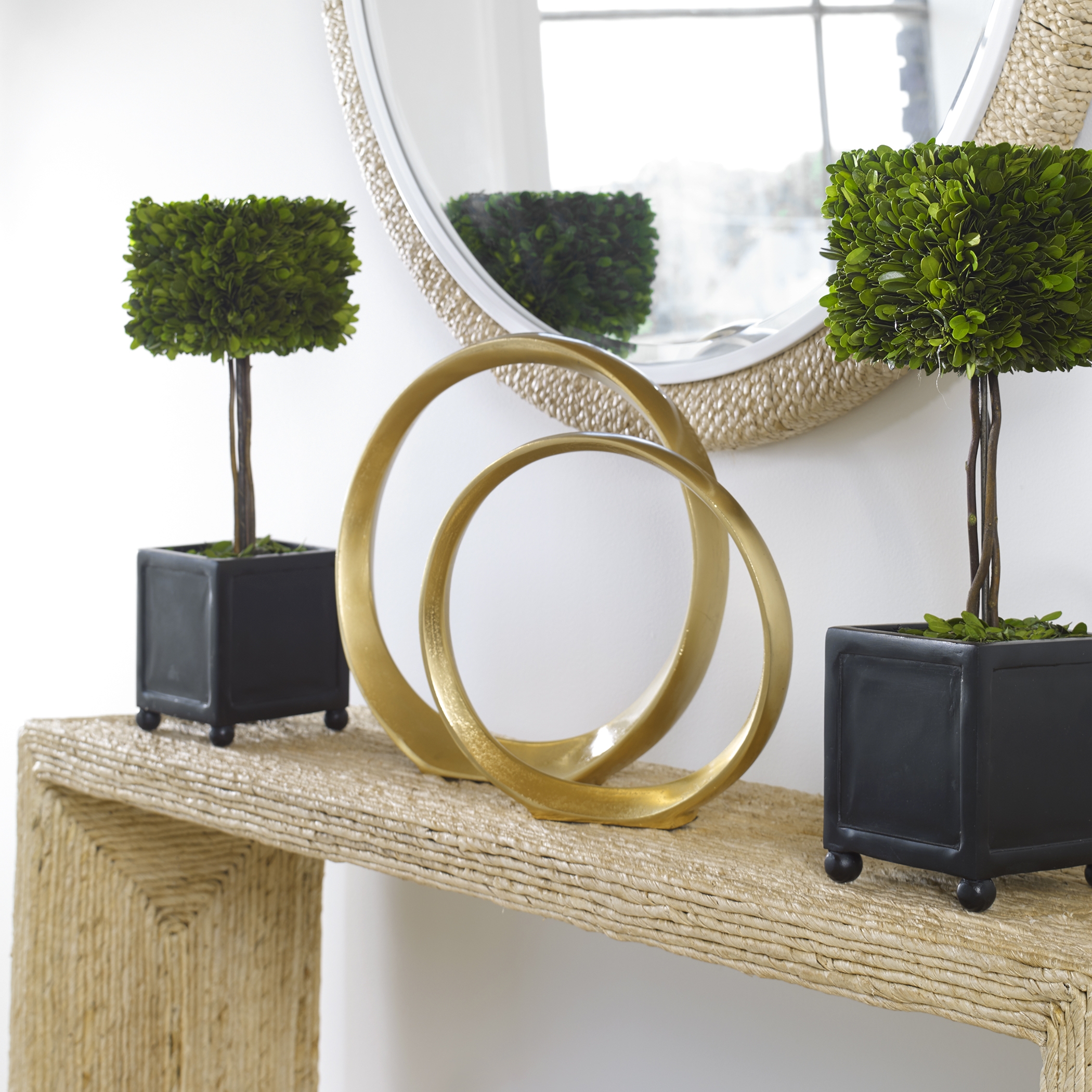 Jimena Gold Ring Sculptures Set/2 - Image 1