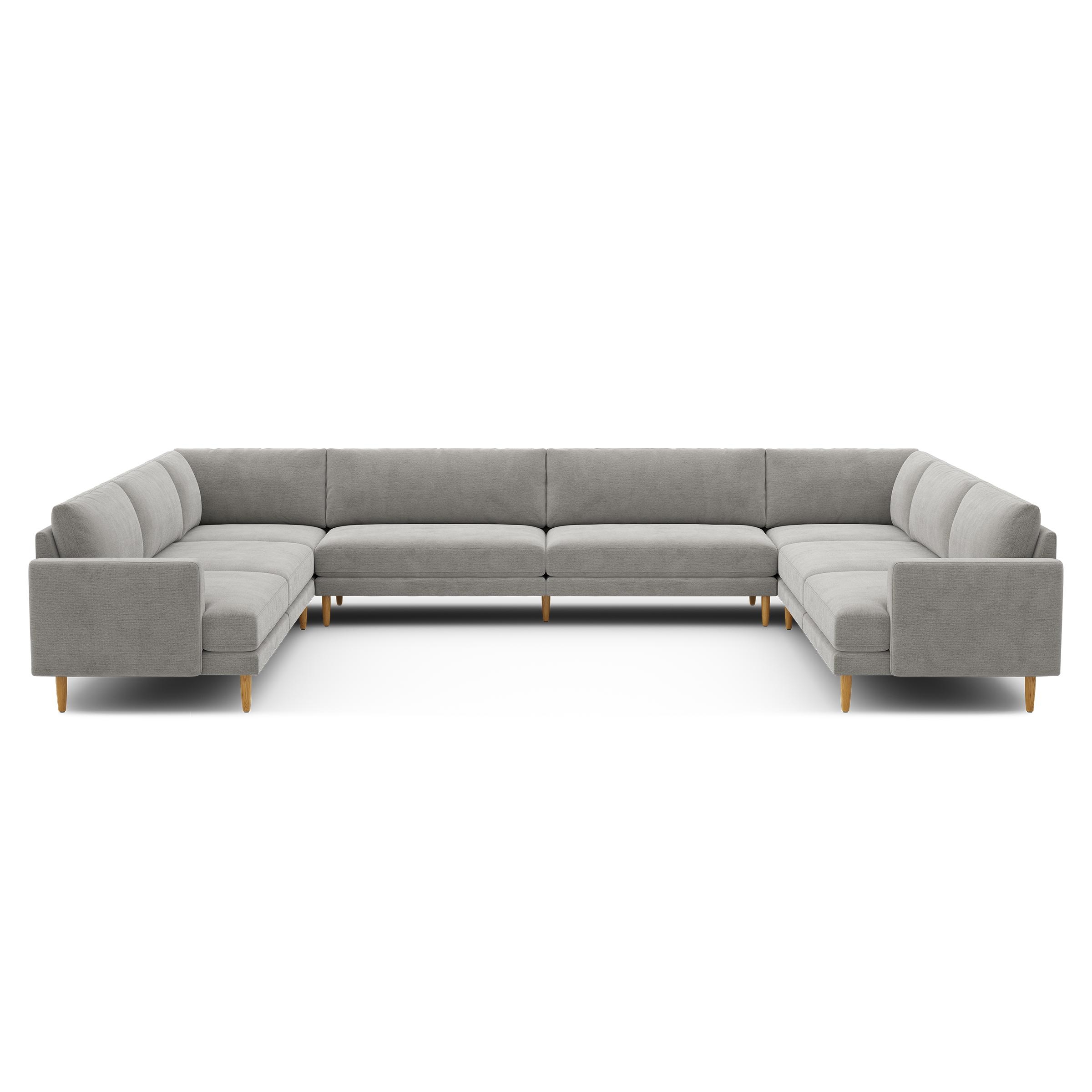 Ember U-Sectional - 153" x 121" / Crushed Gravel - Performance Chenille / Oak - Wood - Image 0