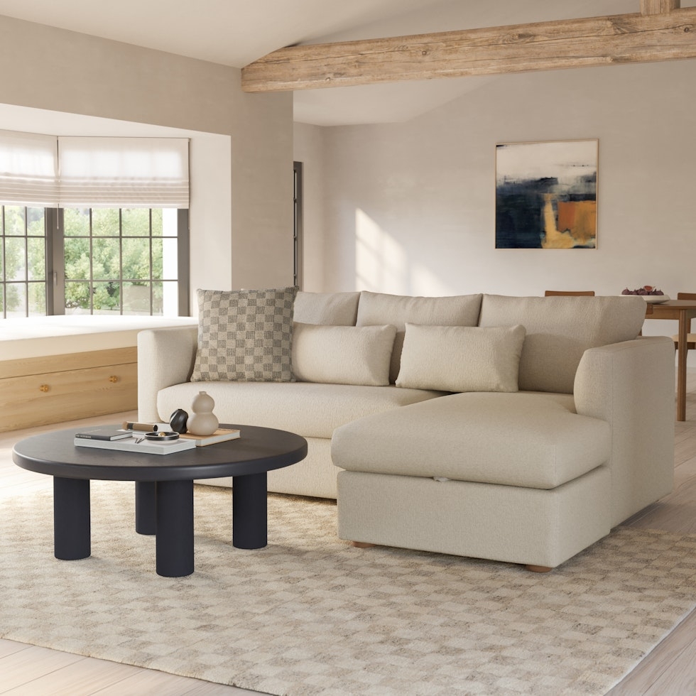 Marina 90" Reversible Storage Sectional - Clover Ivory - Image 0