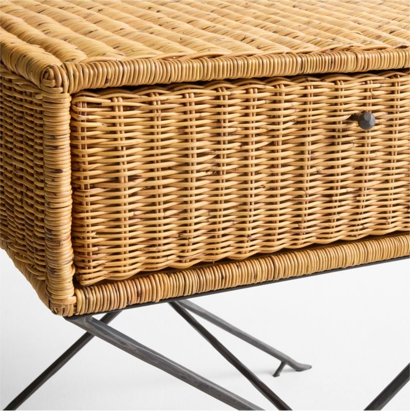 Reed Natural Wicker and Metal 20" End Table by Jeremiah Brent - Image 6