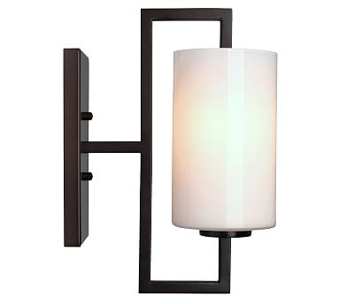 Cynthia Wall Sconce, Antique Brass and Gray Frosted Glass - Image 0