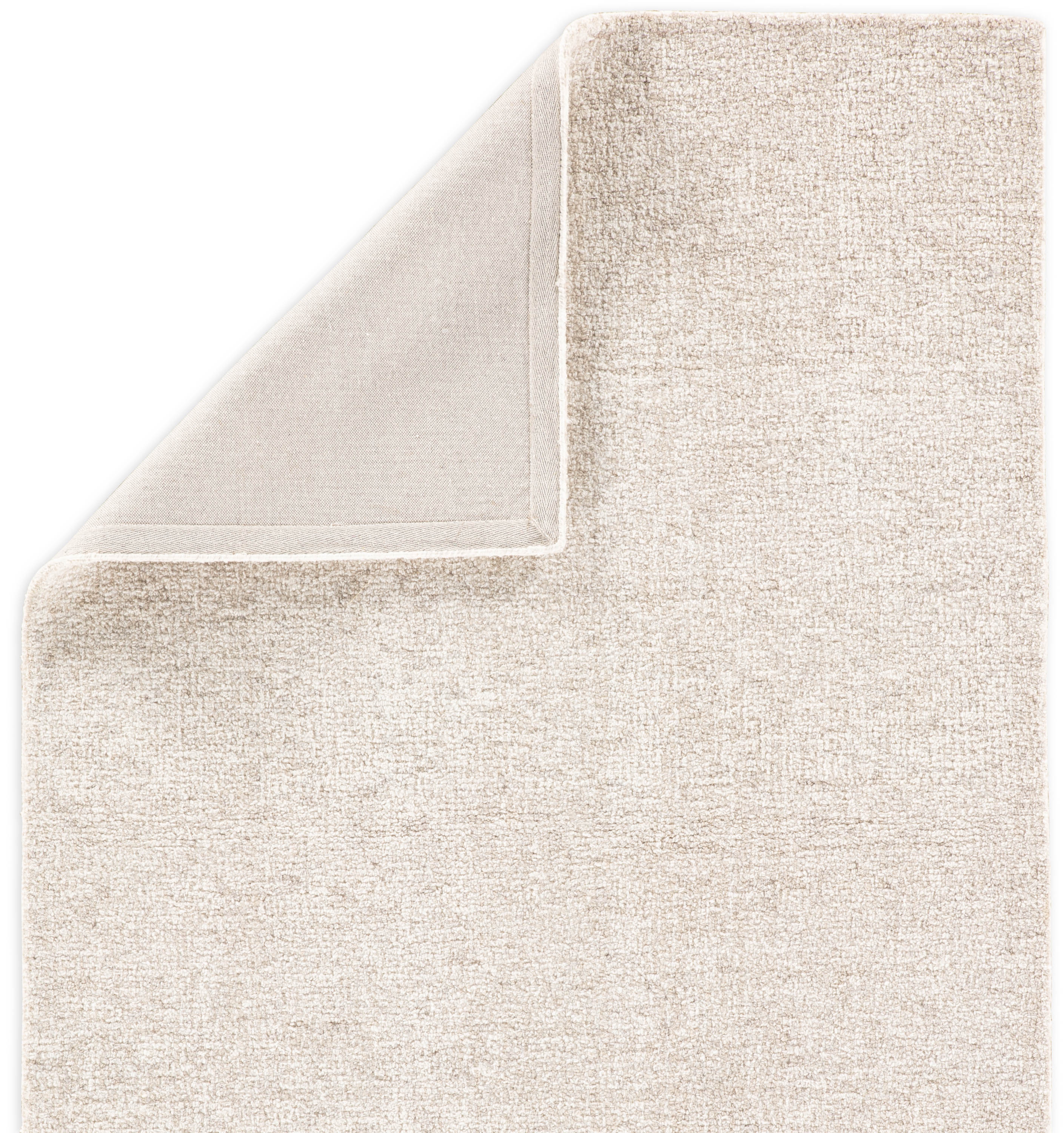 Oland Handmade Solid Ivory/ Gray Area Rug (5'X8') - Image 2