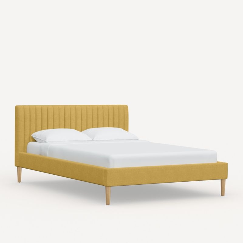 Camilla California King Linen Golden Channel Bed - Image 1