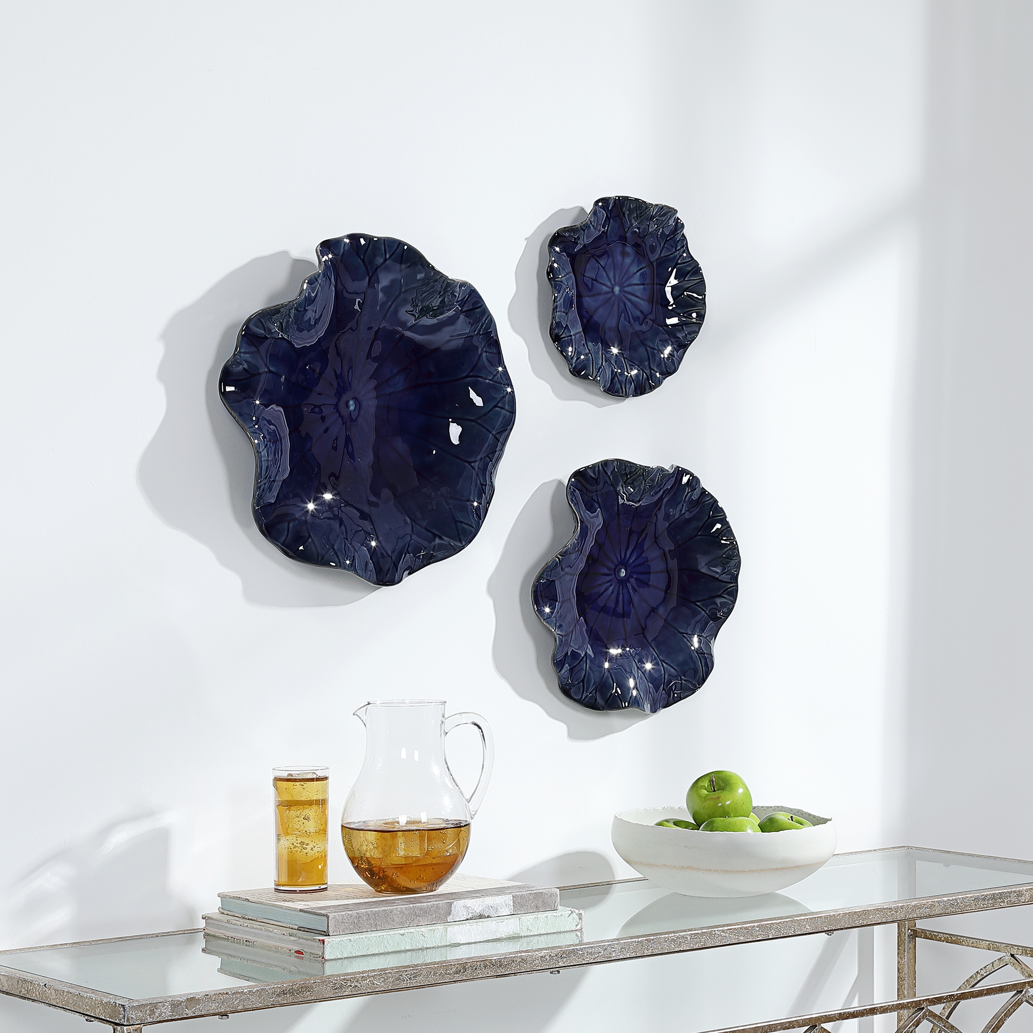 Abella Blue Ceramic Wall Decor Set/3 - Image 5