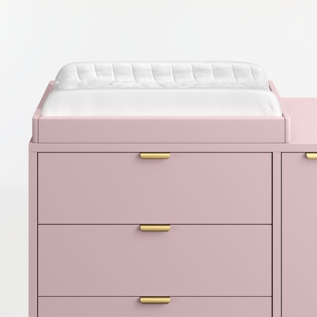 Classic Lilac Rose Wood Baby Changing Table Topper - Image 0