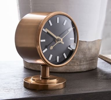 Flemming Desktop Clock, Brass - Image 3