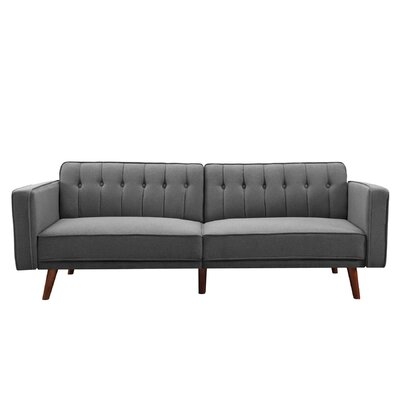Hillcrest 85'' Wide Linen Square Arm Sleeper Sofa Bed - Image 0