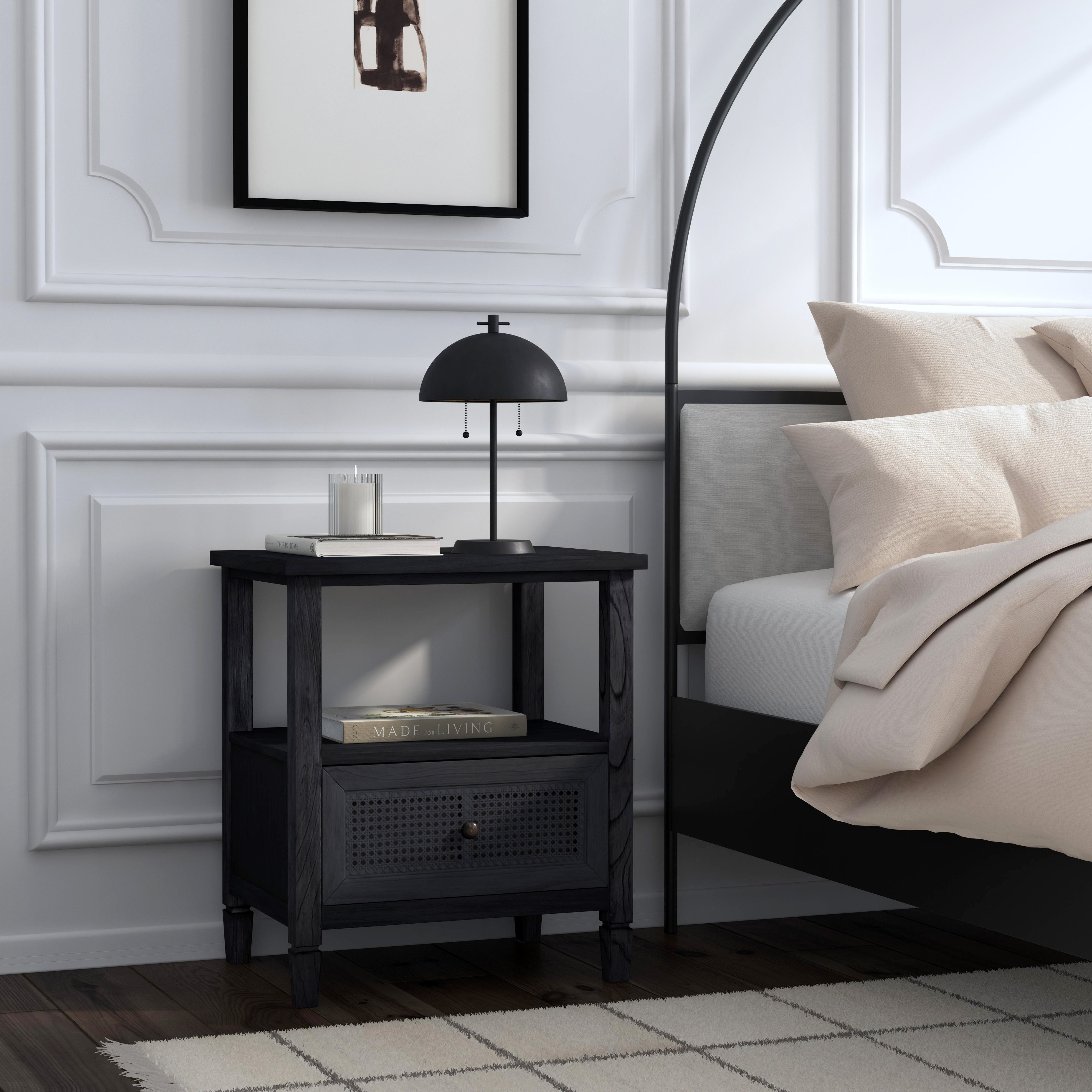 Flagstaff Black Cane Nightstand - Image 3