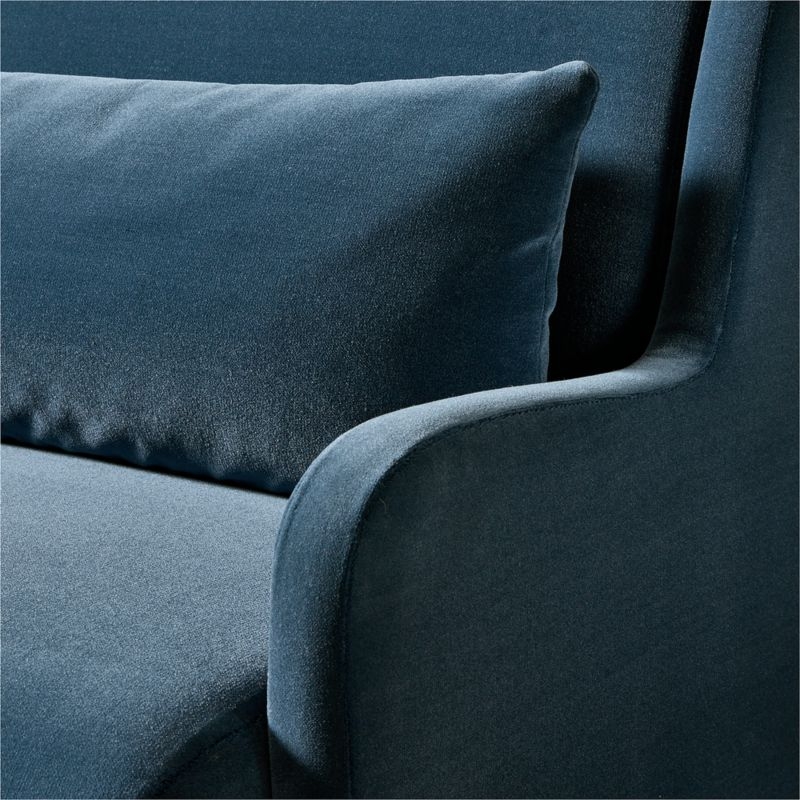 Roycroft 70" Arctic Blue Faux Mohair Dining Bench - Image 2