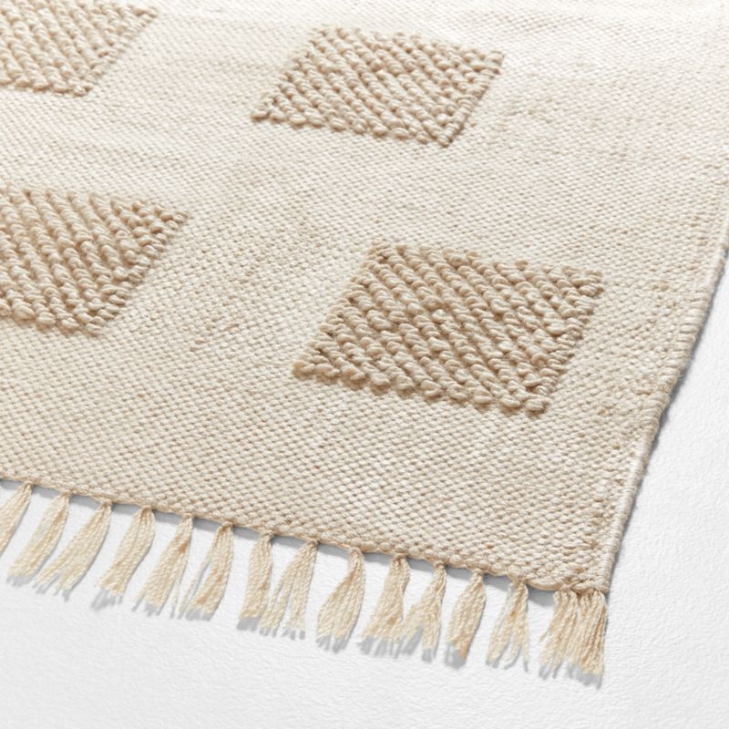 Hi/Low Square Stone Tan Flatweave Kids Performance Area Rug 6'x9' - Image 1
