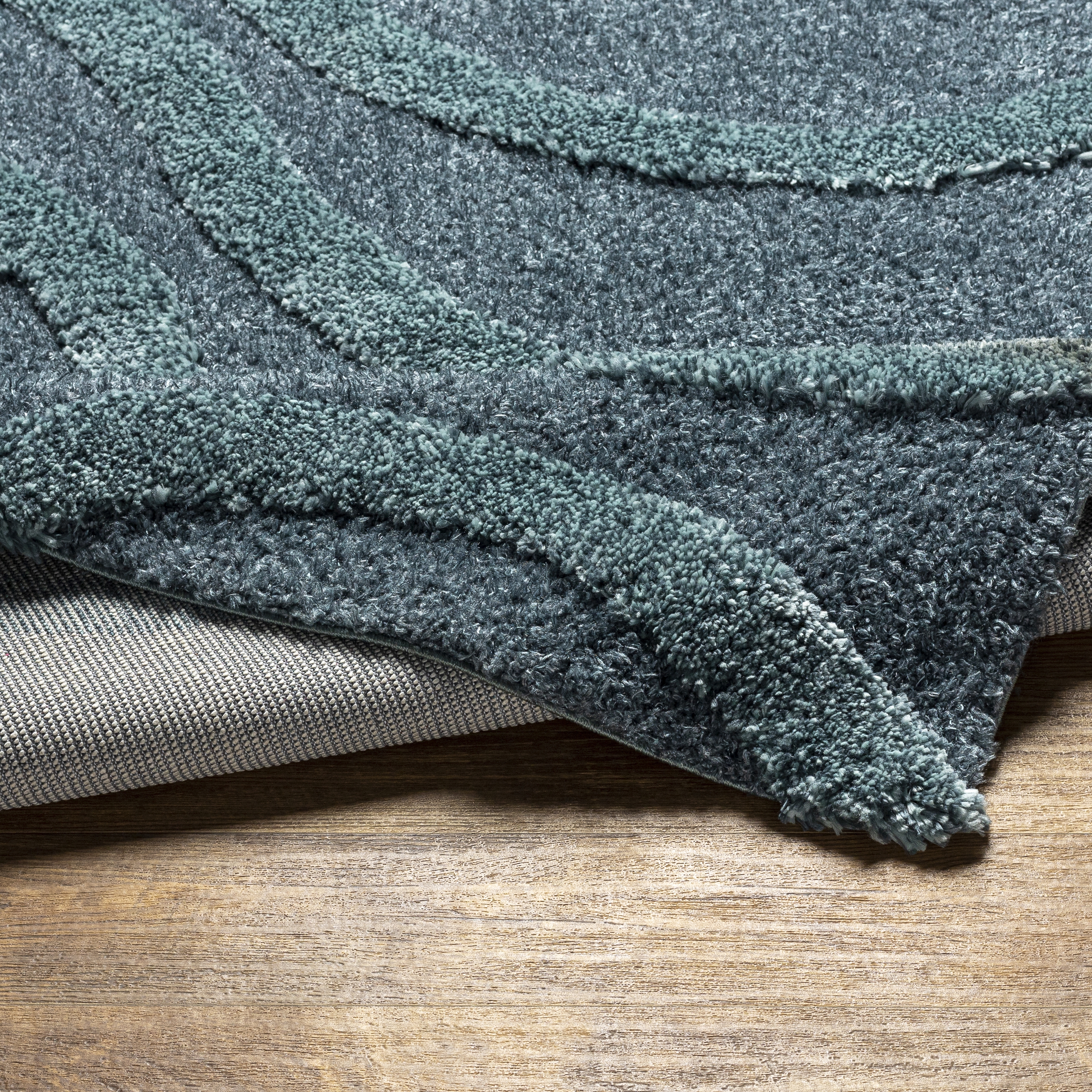 Hudson Shag Blue Indoor 9'2" x 12' Machine Woven Rug - Image 4