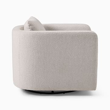 Bacall Swivel Chair, Poly, Frost Gray, Basket Slub, Concealed Supports - Image 3
