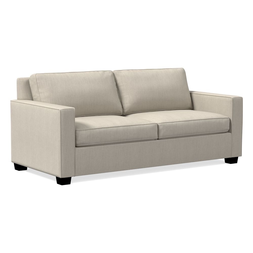 Henry 79" Sleeper Sofa, Basket Slub, Dove, Chocolate - Image 0