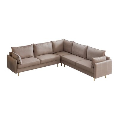 102.4" Wide Faux Leather Symmetrical Corner Sectional - Image 0
