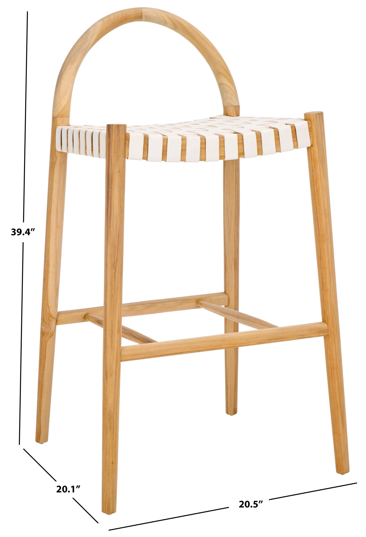 Rhyan Bar Stool - White / Natural - Safavieh - Image 8