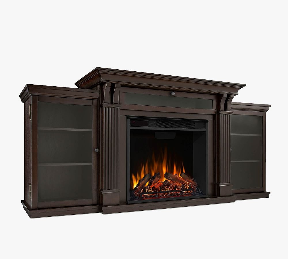 Cal Electric Fireplace Media Cabinet, Dark Espresso - Image 0