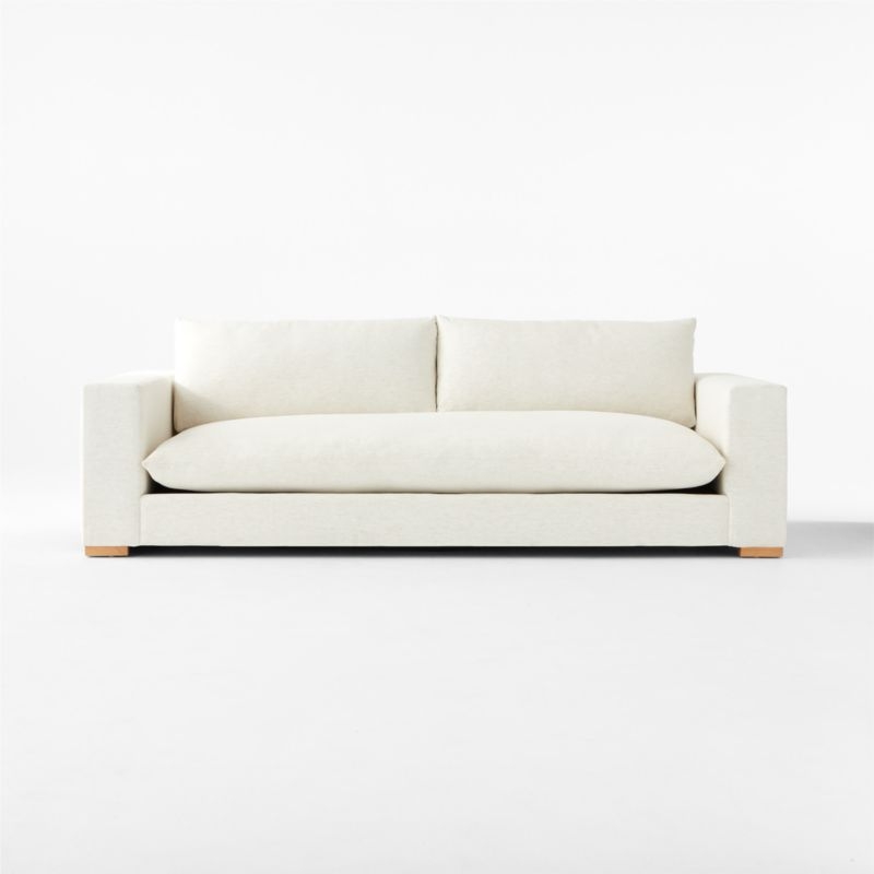 Deseo 94.5" White Performance Fabric Deep Depth Sofa - Image 1