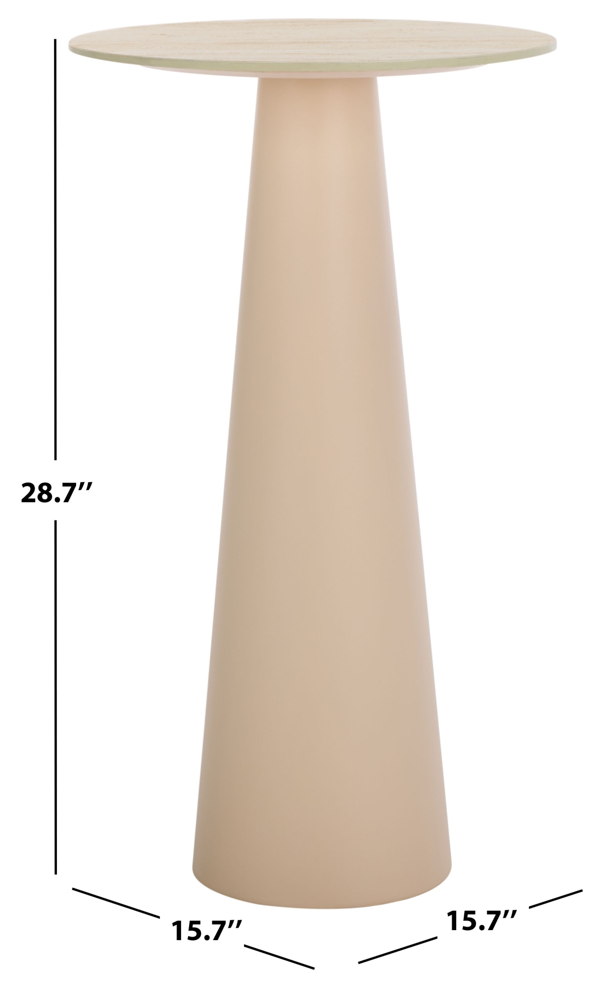 Nurem Tall Ceramic Side Table - Beige - Image 5