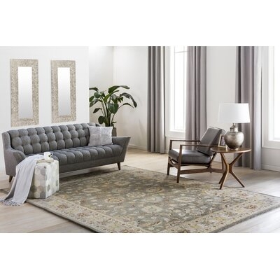 Arden Floral Handmade Wool Charcoal Area Rug - Image 0
