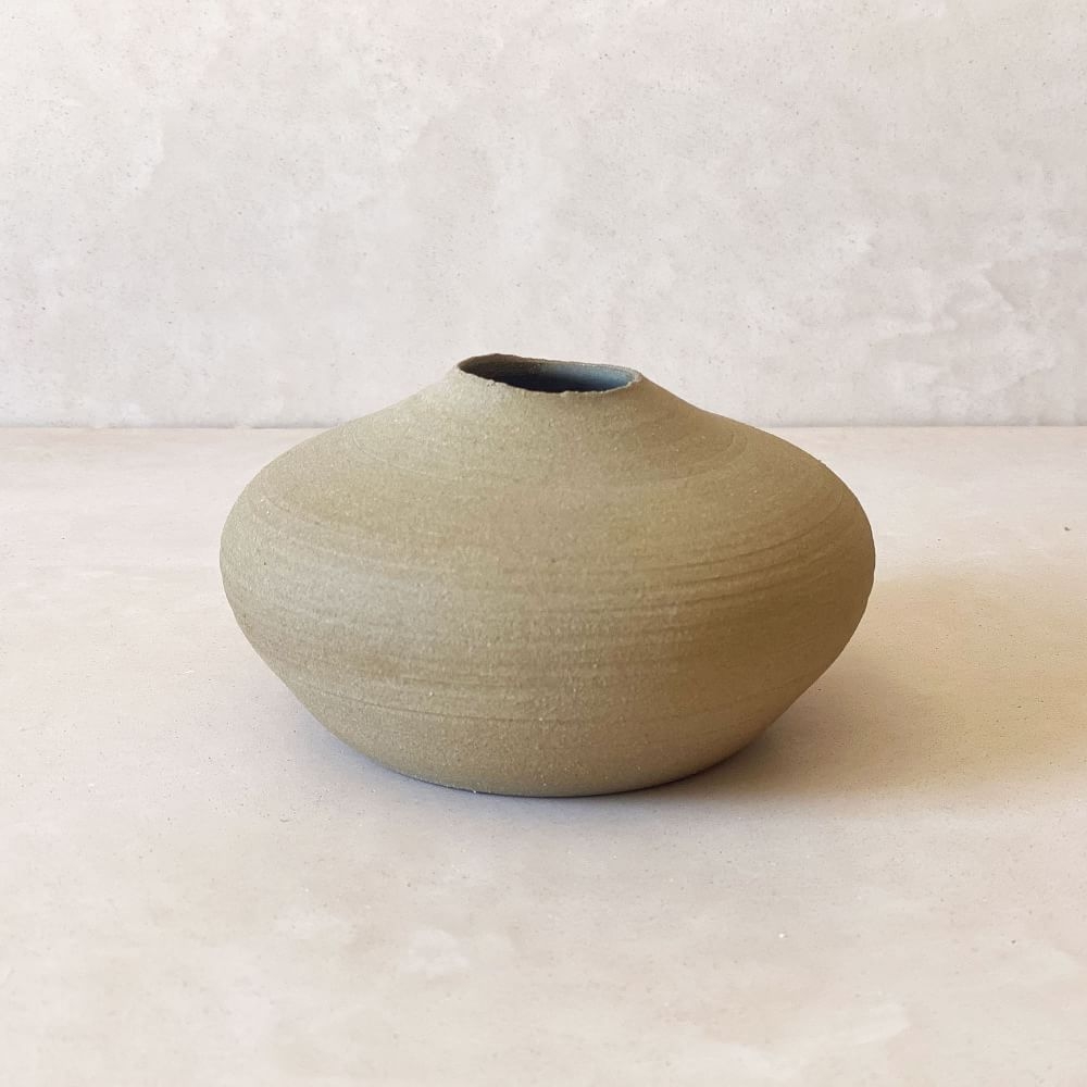 Round Vase, Raw Brown, Large - Image 0