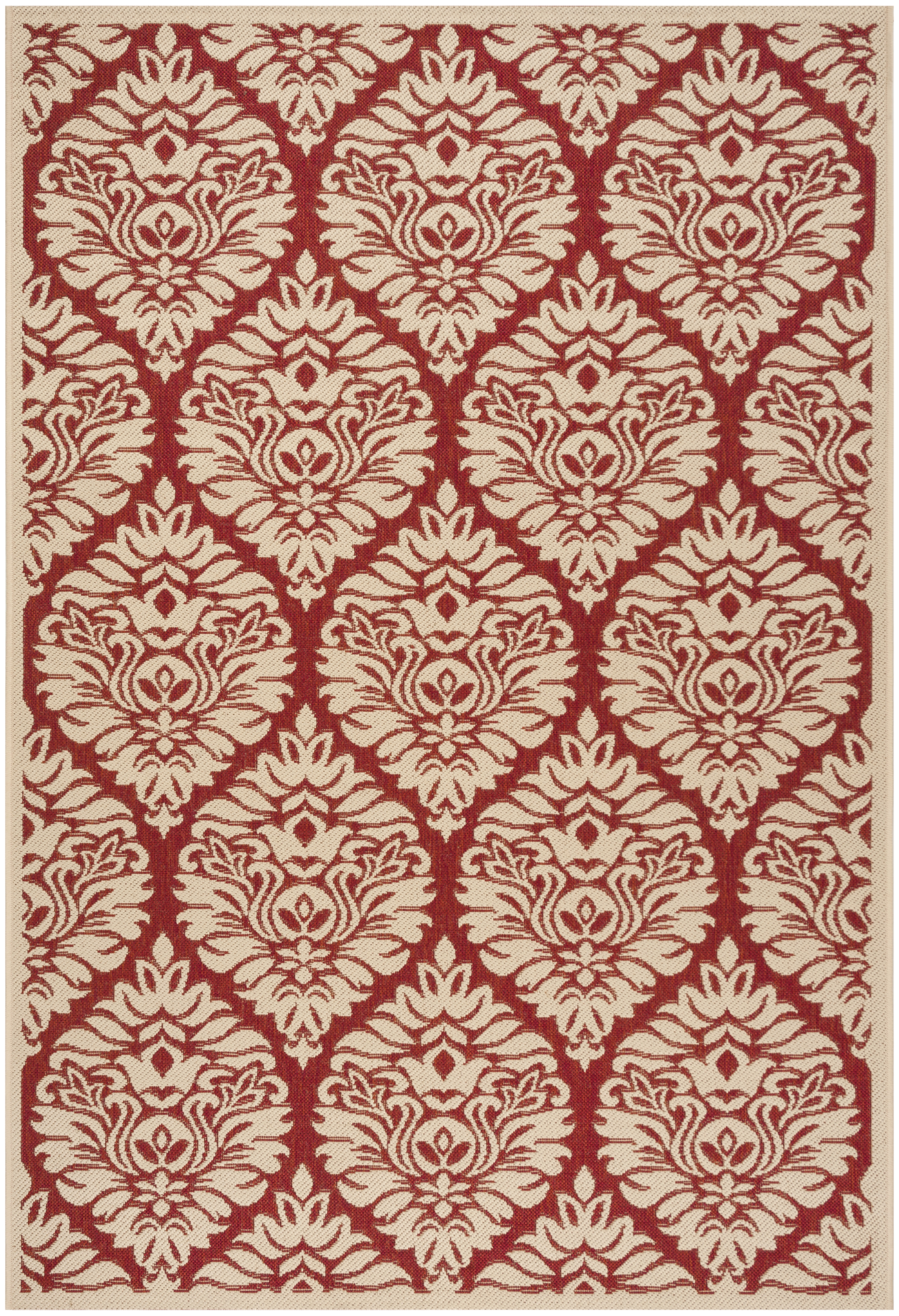 Arlo Home Indoor/Outdoor Woven Area Rug, LND135Q, Red/Cream,  5' 1" X 7' 6" - Image 0