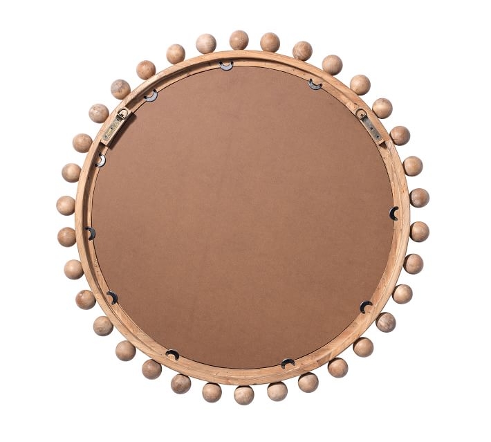 Encinitas Wooden Wall Mirror, 36", Round - Image 3